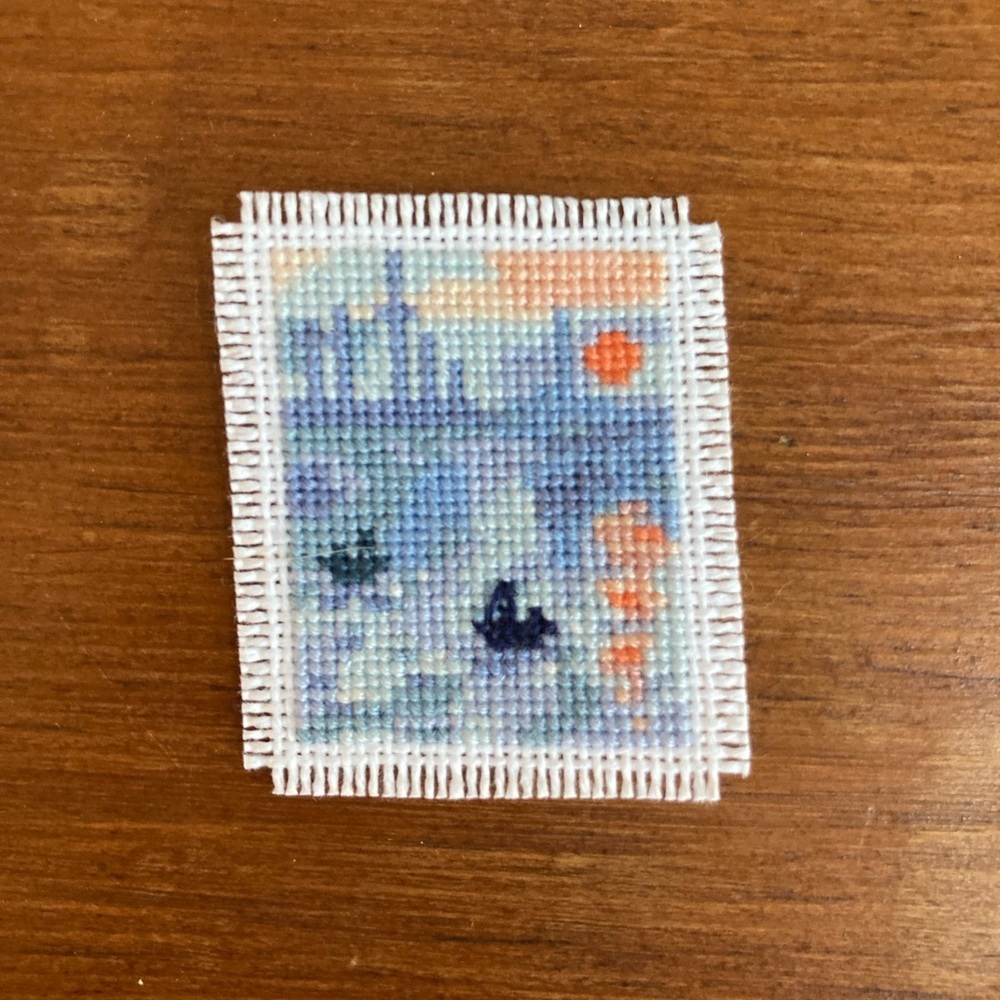 Claude Monet’s “Impression, Sunrise” in Mini Cross Stitch Art - Picture 2 of 5
